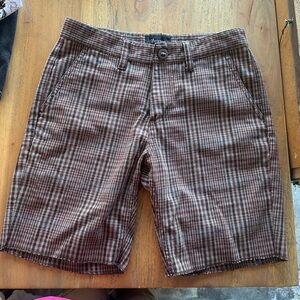 Plaid Brown Men's Shorts